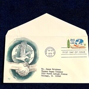 World Peace Law First Day Cover